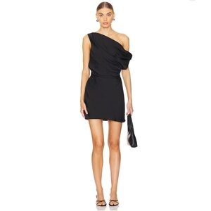 Elegant One-Shoulder Black Dress